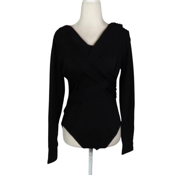 One Step Up Tops - Vintage 90s One Step Up Black Long Sleeve Bodysuit Top Large